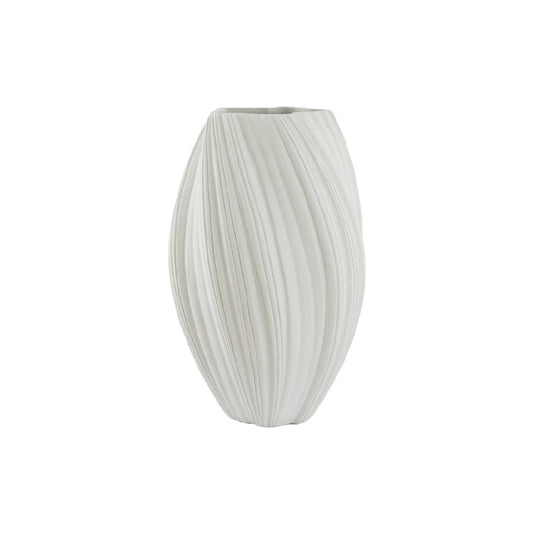 Moderne Witte Keramieken Vaas met Spiraaltextuur - Dynamisch Design