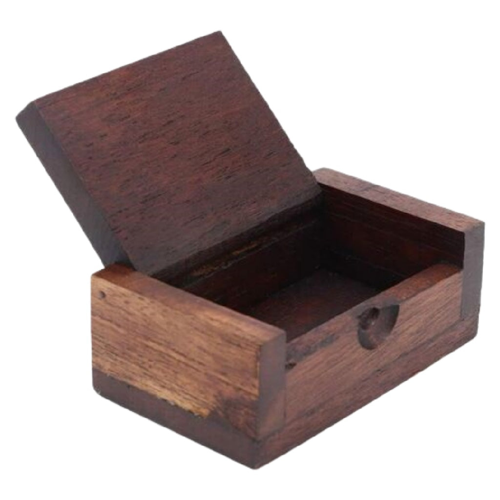 Mini Luxe Houten Sieradendoosje - Donkerbruin