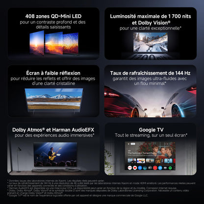 XIAOMI TV S Pro Mini LED 55, Smart TV, Dolby Vision, Dolby Atmos, QLED 4K, 144Hz, Google TV, HDR10+, Triple Tuner, DVB T2, MEMC, DTS-X, Harman AudioEFX, Prime Video, Google Assistant, AirPlay2