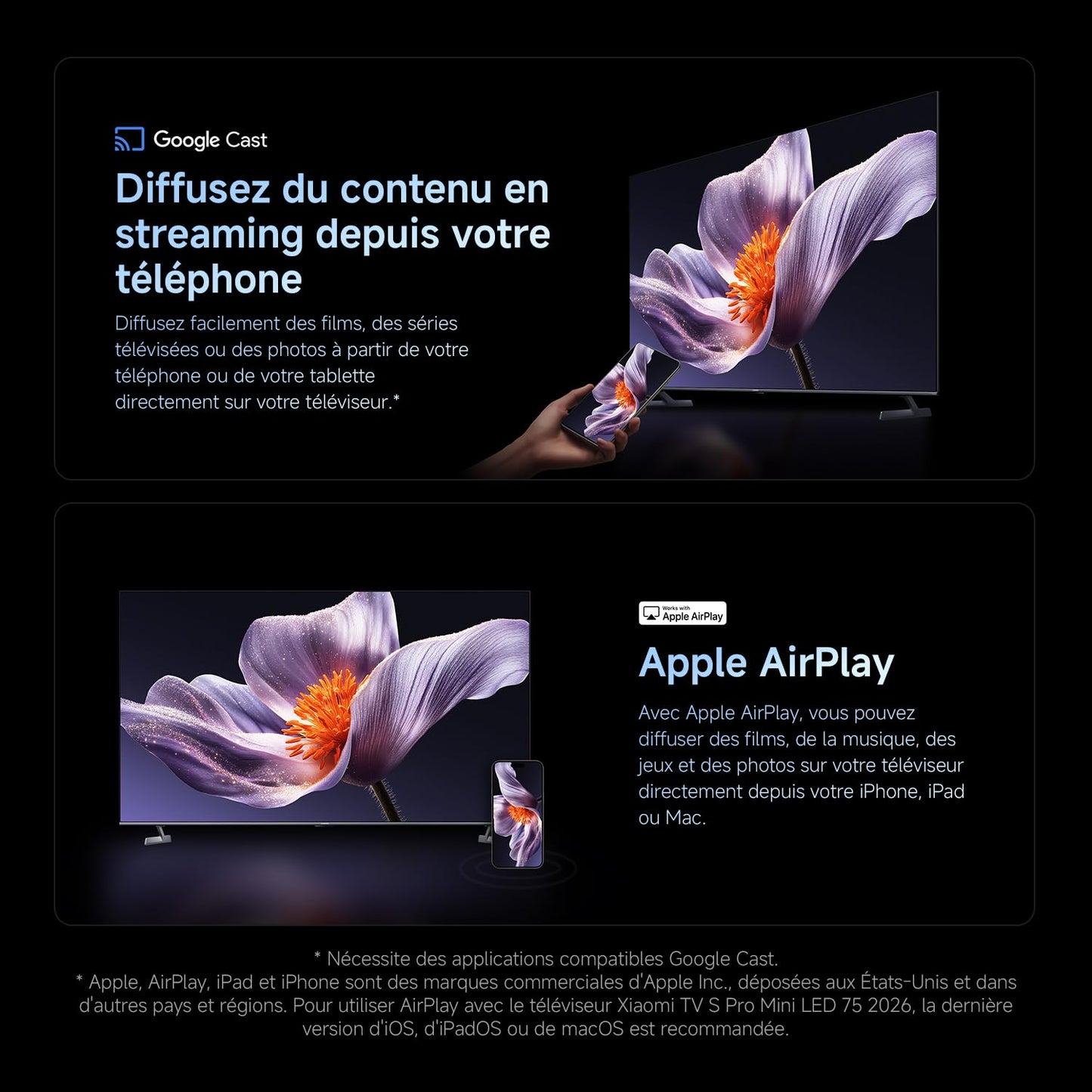 XIAOMI TV S Pro Mini LED 55, Smart TV, Dolby Vision, Dolby Atmos, QLED 4K, 144Hz, Google TV, HDR10+, Triple Tuner, DVB T2, MEMC, DTS-X, Harman AudioEFX, Prime Video, Google Assistant, AirPlay2